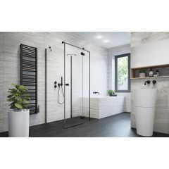Radaway Essenza New Black KDJ+S 13850225401R drzwi prysznicowe 100 cm uchylne do ścianki bocznej
