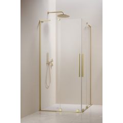 Radaway Furo SL Brushed Light Gold KDD 103050909801L kabina prysznicowa część lewa 90x90 cm kwadratowa złoty szczotkowany/szkło przezroczyste