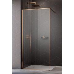 Radaway Modo F Brushed Copper II 104091249301 ścianka prysznicowa walk-in 125 cm miedź szczotkowany/szkło przezroczyste