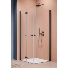 Radaway Nes Black KDD I 100150905401R drzwi prysznicowe 90 cm składane czarny mat/szkło przezroczyste