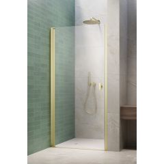 Radaway Nes Brushed Gold DWJ I 100761009901L drzwi prysznicowe 100 cm uchylne złoty szczotkowany/szkło przezroczyste