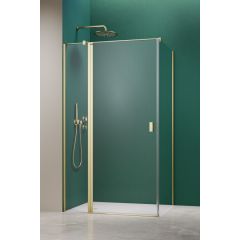 Radaway Nes Brushed Light Gold KDJ 100321009801L drzwi prysznicowe 100 cm uchylne złoty szczotkowany/szkło przezroczyste