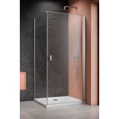 Radaway Nes Brushed Nickel KDJ I 100220909101R drzwi prysznicowe 90 cm uchylne nikiel połysk/szkło przezroczyste