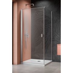 Radaway Nes Brushed Nickel KDJ I 100220809101L drzwi prysznicowe 80 cm uchylne nikiel szczotkowany/szkło przezroczyste