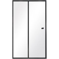 Besco Duo Slide Black DDSB130 drzwi prysznicowe 130 cm rozsuwane do ścianki bocznej