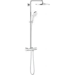 Grohe Rainshower 26647LS0 bateria z zestawem prysznicowym ścienny termostatyczny z deszczownicą biały