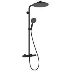 Hansgrohe Raindance Alive S Puro 24592670 zestaw prysznicowy ścienny termostatyczny z deszczownicą czarny