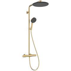 Hansgrohe Raindance Alive S Puro 24592990 zestaw prysznicowy ścienny termostatyczny z deszczownicą złoty