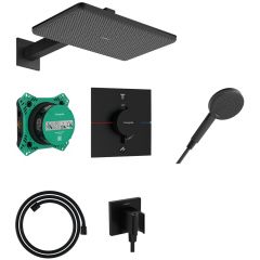 Hansgrohe Raindance Alive Q 24620670 zestaw prysznicowy podtynkowy termostatyczny z deszczownicą czarny