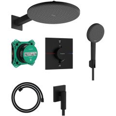 Hansgrohe Raindance Alive S 24630670 zestaw prysznicowy podtynkowy termostatyczny z deszczownicą czarny
