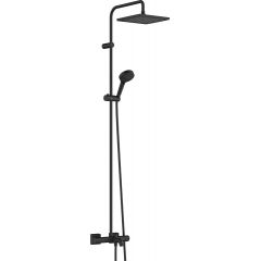 Hansgrohe Vernis Shape 26900670 zestaw prysznicowy ścienny termostatyczny z deszczownicą czarny