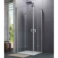 Huppe Design Pure 4-kąt 8P0909087321 drzwi prysznicowe 80 cm składane do wnęki