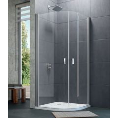 Huppe Design Pure 1/4 koła 8P1608092322 drzwi prysznicowe 90 cm uchylne srebrny połysk/szkło przezroczyste