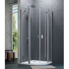 Huppe Design Pure 1/4 koła 8P1709092322 drzwi prysznicowe 100 cm uchylne srebrny połysk/szkło przezroczyste