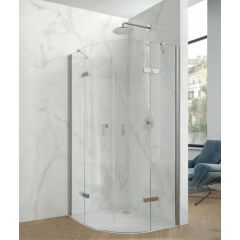 Huppe Aura Pure 1/4 koła AP0402069322 drzwi prysznicowe 90 cm uchylne srebrny połysk/szkło przezroczyste