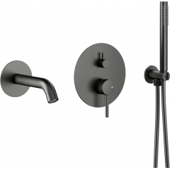 KFA Armatura Moza Gun Metal Grey 503940161 zestaw wannowo-prysznicowy podtynkowy grafitowy