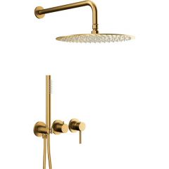 KFA Armatura Moza 503951131 zestaw wannowo-prysznicowy podtynkowy z deszczownicą złoty