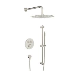 KFA Armatura Moza Brushed Nickel 573933021 zestaw prysznicowy podtynkowy termostatyczny z deszczownicą