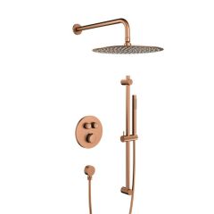KFA Armatura Moza Rose Gold 573933034 zestaw prysznicowy podtynkowy termostatyczny z deszczownicą miedź