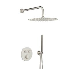 KFA Armatura Moza Brushed Nickel 573953021 zestaw prysznicowy podtynkowy termostatyczny z deszczownicą