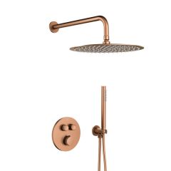KFA Armatura Moza Rose Gold 573953034 zestaw prysznicowy podtynkowy termostatyczny z deszczownicą miedź
