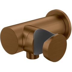 Kohlman Axel Brushed Copper QW004AEBC przyłącze kątowe z uchwytem miedź