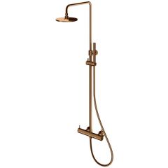 Kohlman Axel Brushed Copper QW276ABC zestaw prysznicowy ścienny z deszczownicą miedź
