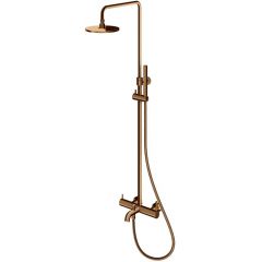 Kohlman Axel Brushed Copper QW277ABC zestaw wannowo-prysznicowy ścienny z deszczownicą miedź