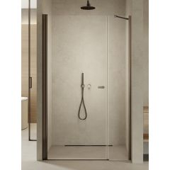 New Trendy New Soleo D0949A drzwi prysznicowe 100 cm uchylne gunmetal szczotkowany/szkło przezroczyste