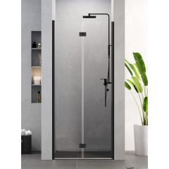 New Trendy Superia Black D1034A drzwi prysznicowe 90 cm składane czarny mat/szkło przezroczyste