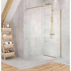 New Trendy Velio Satin Gold D0191B ścianka prysznicowa walk-in 100 cm