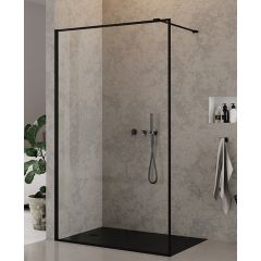 New Trendy New Modus Black EXK5554 ścianka prysznicowa walk-in 60 cm czarny półmat/szkło ze wzorem