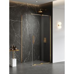 New Trendy Smart Gold Brushed EXK7526 kabina prysznicowa 100x90 cm prostokątna złoty szczotkowany/szkło przezroczyste