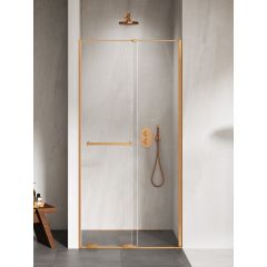 New Trendy Smart EXK7655 drzwi prysznicowe 130 cm rozsuwane miedź szczotkowany/szkło przezroczyste