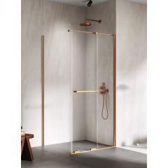 New Trendy Smart EXK7714 kabina prysznicowa 120x100 cm prostokątna miedź szczotkowany/szkło przezroczyste