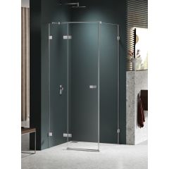 New Trendy Avexa Nickel Brushed EXK8471 kabina prysznicowa 80x70 cm prostokątna szczotkowany/szkło przezroczyste