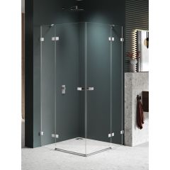 New Trendy Avexa Nickel Brushed EXK8550 kabina prysznicowa 120x110 cm prostokątna szczotkowany/szkło przezroczyste