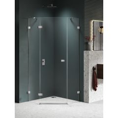 New Trendy Avexa Nickel Brushed EXK8556 kabina prysznicowa 80x80 cm szczotkowany/szkło przezroczyste