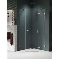 New Trendy Avexa Nickel Brushed EXK8557 kabina prysznicowa 80x80 cm szczotkowany/szkło przezroczyste
