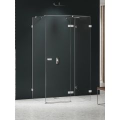 New Trendy Avexa Nickel Brushed EXK8611 kabina prysznicowa 120x100 cm prostokątna szczotkowany/szkło przezroczyste
