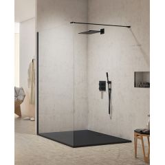 New Trendy New Modus Black EXK5541 ścianka prysznicowa walk-in 130 cm czarny półmat/szkło przezroczyste