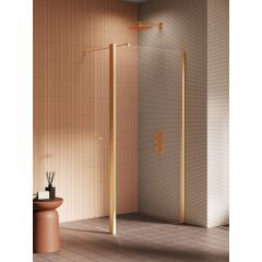 New Trendy New Soleo Gold Brushed K4335 ścianka prysznicowa walk-in 80 cm złoty szczotkowany/szkło przezroczyste
