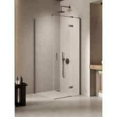New Trendy Nesta Gunmetal Brushed K4702 kabina prysznicowa 90x70 cm prostokątna szczotkowany/szkło przezroczyste