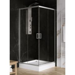 New Trendy Suvia ZS0036 kabina z brodzikiem 90x90 cm kwadratowa chrom połysk/szkło przezroczyste