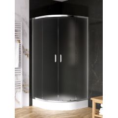 New Trendy Suvia ZS0042 kabina z brodzikiem 90x90 cm półokrągła chrom połysk/szkło matowe
