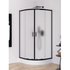 New Trendy Suvia Black K5123 kabina prysznicowa 80x80 cm półokrągła czarny mat/szkło matowe