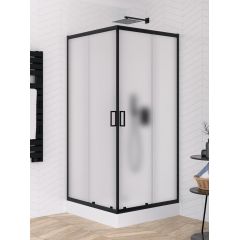 New Trendy Suvia Black K5125 kabina prysznicowa 80x80 cm kwadratowa czarny mat/szkło matowe