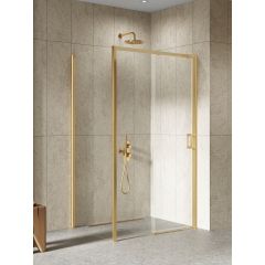 New Trendy Prime Gold Brushed K3851 kabina prysznicowa 140x80 cm złoty szczotkowany/szkło przezroczyste