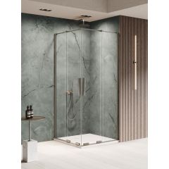 New Trendy Smart Gunmetal Brushed EXK7914 kabina prysznicowa 90x90 cm kwadratowa szczotkowany/szkło przezroczyste