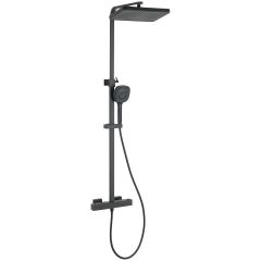 Wenko Premium 26441100 zestaw wannowo-prysznicowy ścienny z deszczownicą czarny
